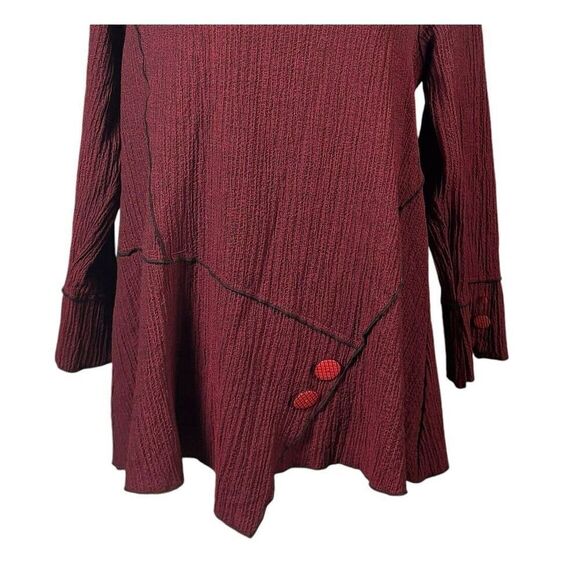 Habitat Clothes To Live In Tunic Size Medium Burgundy Cowl Neck Lagenlook Boho - Picture 7 of 11